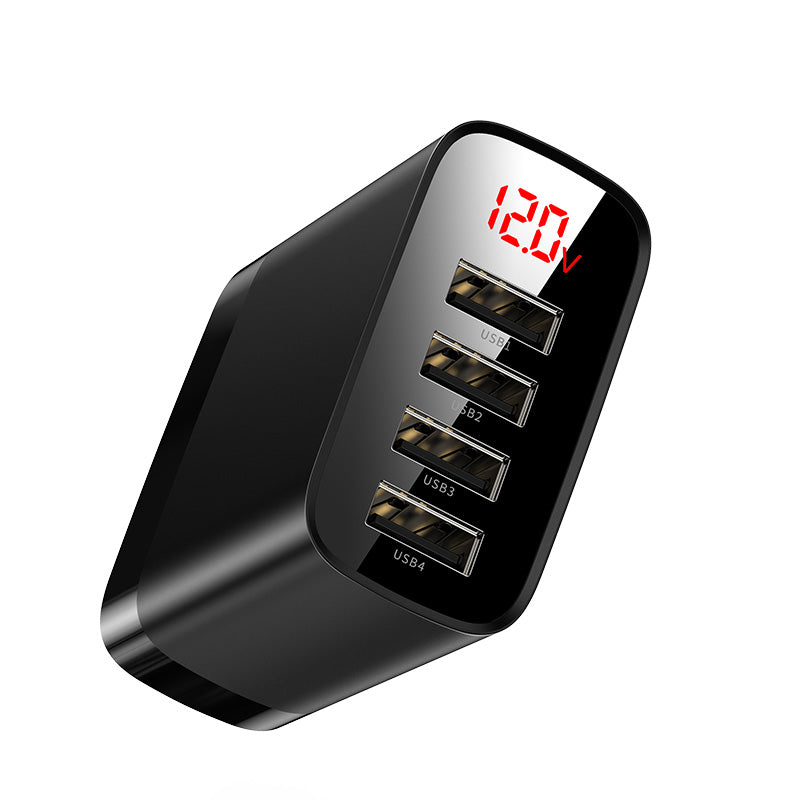 Baseus Mirror Lake Digital Display 4X USB Ports Travel Charger 30W (Eu) Black (CCJMHB-B01)