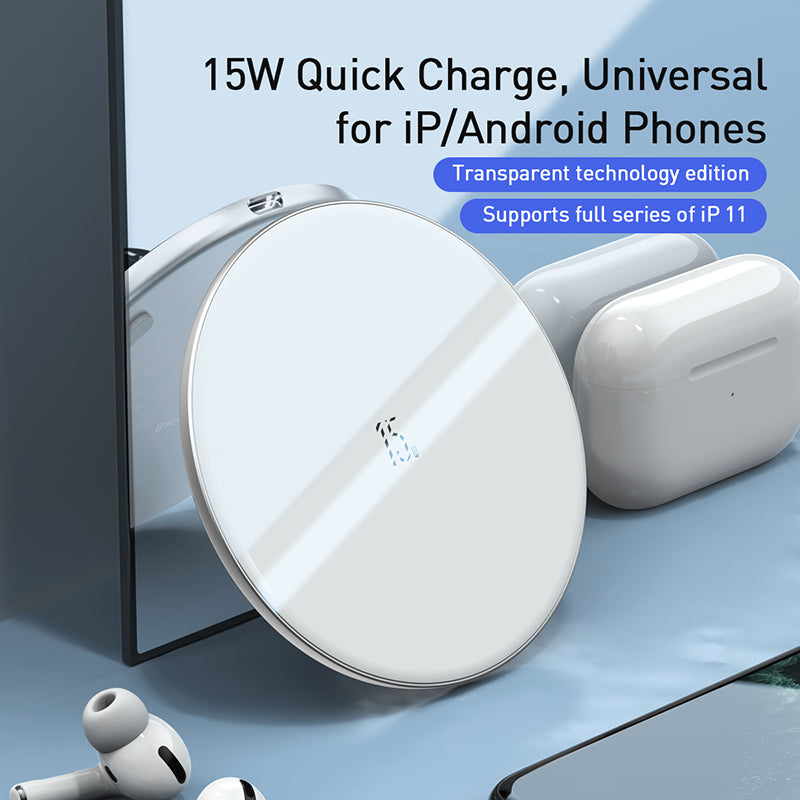 Baseus 15W Qi Certified Simple Wireless Charger - Upgraded Version (WXJK-A02)